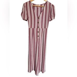 Band of Gypsies Wide Leg V Neck Jumpsuit Size Small